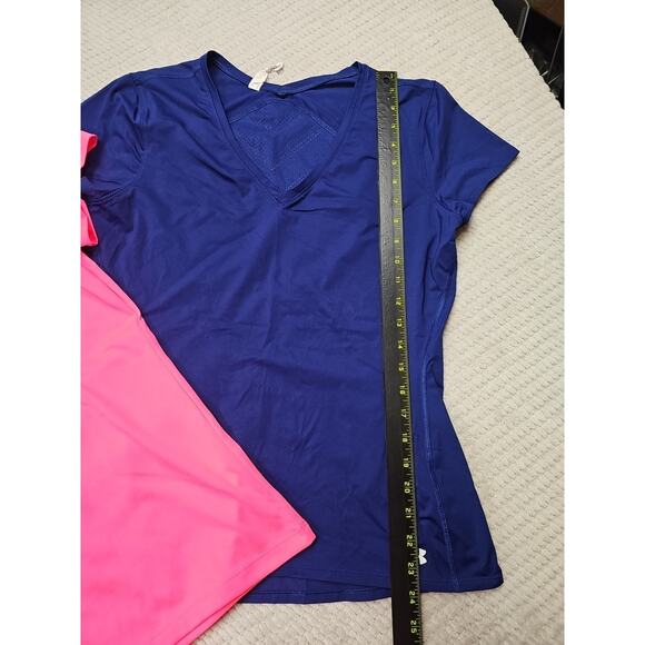 Under Armour Shirt Womens Large Pink & Blue Active Performance Short Sleeve - Picture 4 of 8